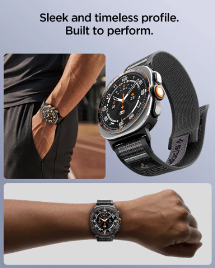 Spigen Athlex Air Band - Galaxy Watch Ultra 47mm - Sort/Grå
