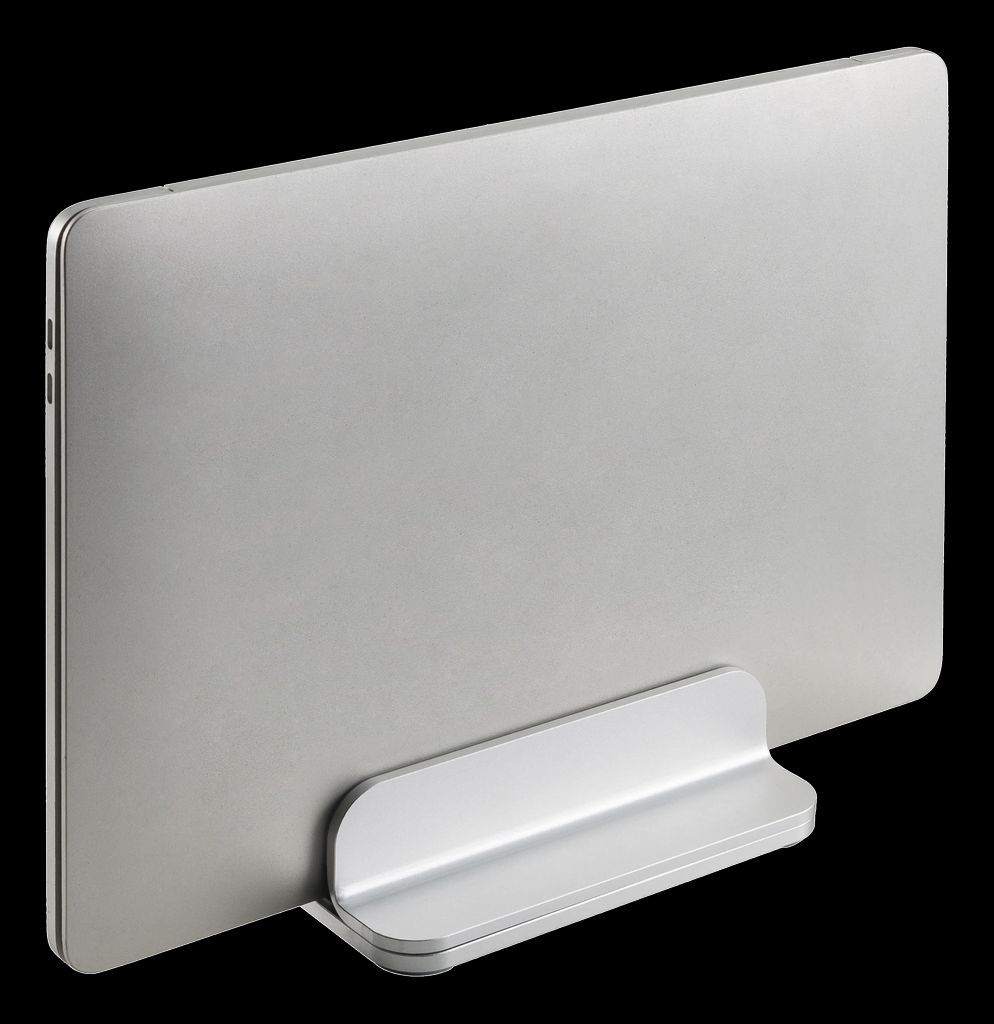 Deltaco vertikalt laptopstativ - sølvfarget 11-17" aluminium