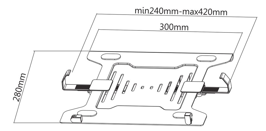 Deltaco OFFICE universal laptopholder stål, VESA - svart
