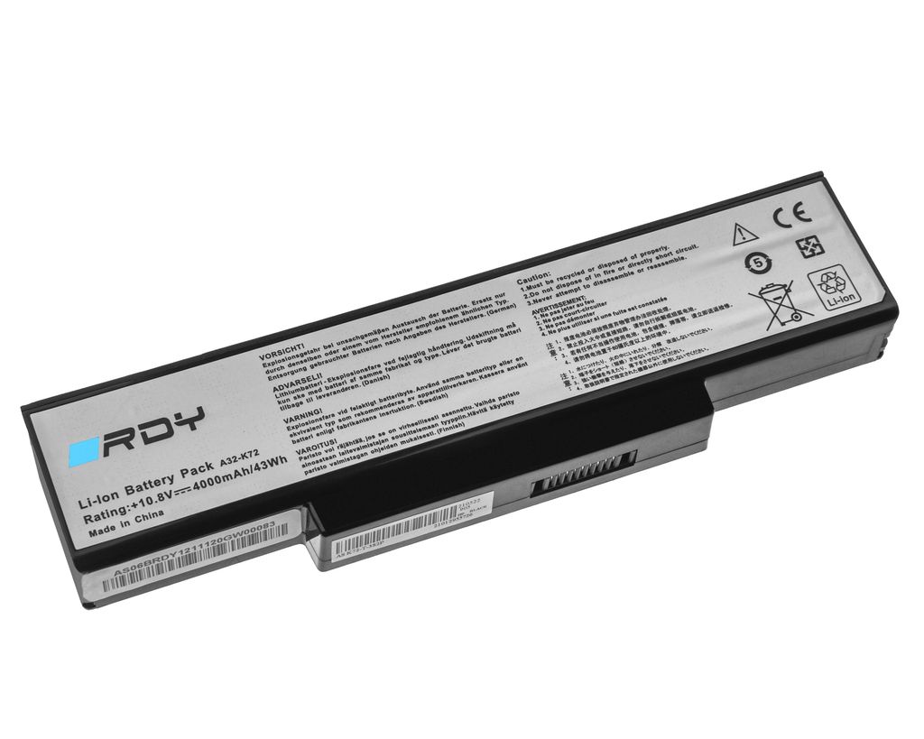 RDY Batteri A32-K72 til Asus N71 K72 K72J K72F K73S K73SV N71 N71J