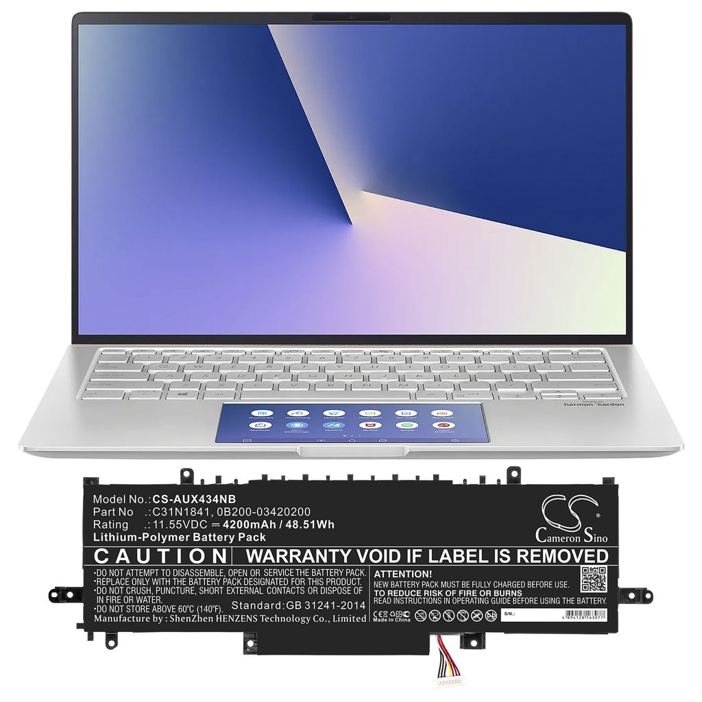 Asus ZenBook 14 UM433IQ-PURE2, 11.55V, 4200 mAh