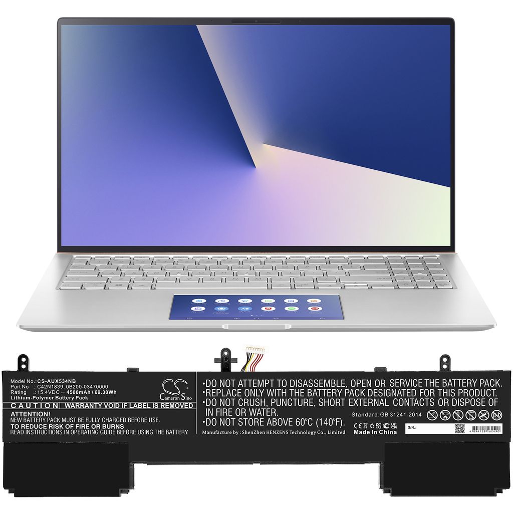 Asus Zenbook Flip 15 UX563FD-A1080R, 15.4V, 4500 mAh