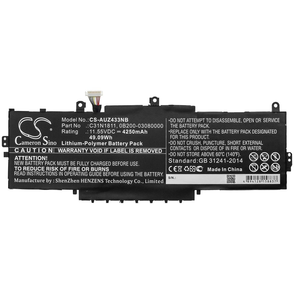 Asus ZenBook 14 UX433FA-A5082T, 11.55V, 4250 mAh