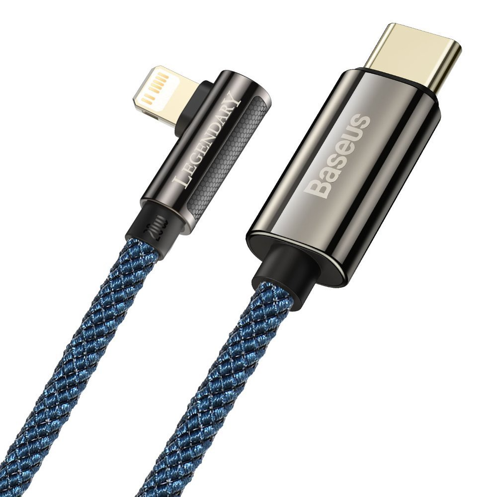 Baseus Legend Vinklet USB-C til Lightning Kabel 20W, 2m - Blå