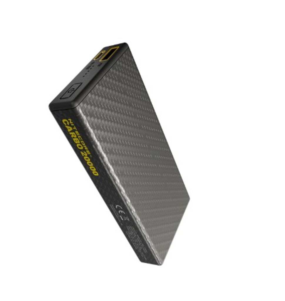 Nitecore CARBO 20000 Powerbank 20000mAh 3A Wiederaufladbar mit USB-C + USB-A
