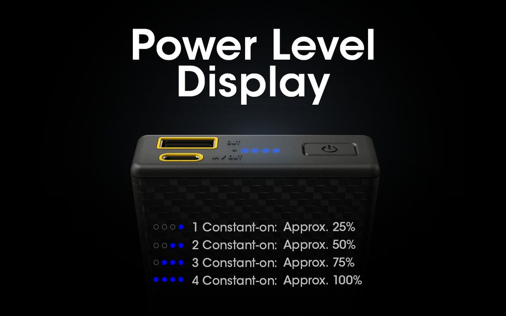 Nitecore CARBO 20000 Powerbank 20000mAh 3A Wiederaufladbar mit USB-C + USB-A