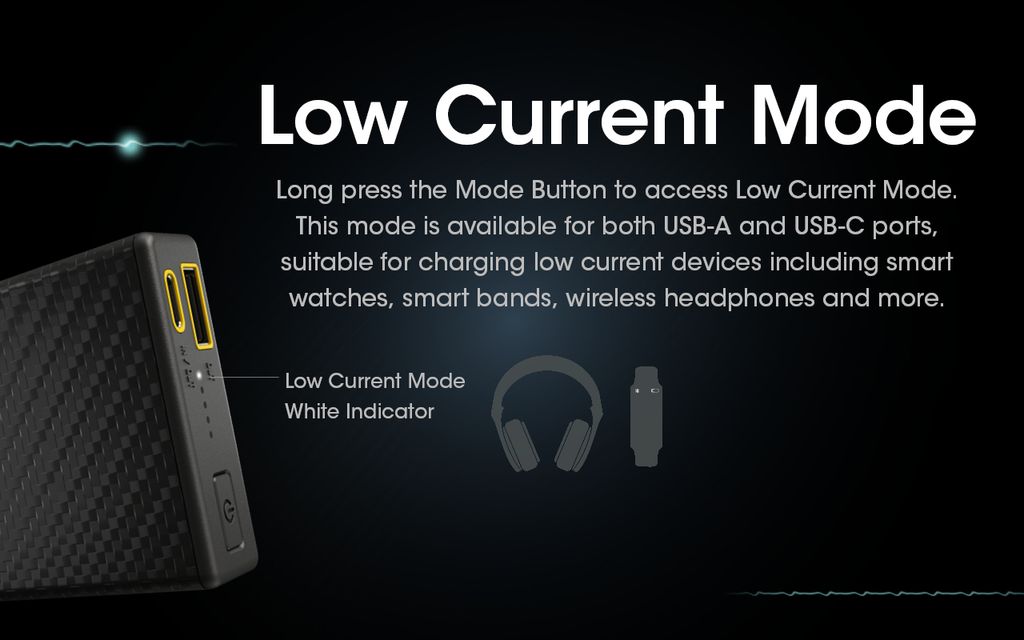 Nitecore CARBO 20000 Powerbank 20000mAh 3A Wiederaufladbar mit USB-C + USB-A