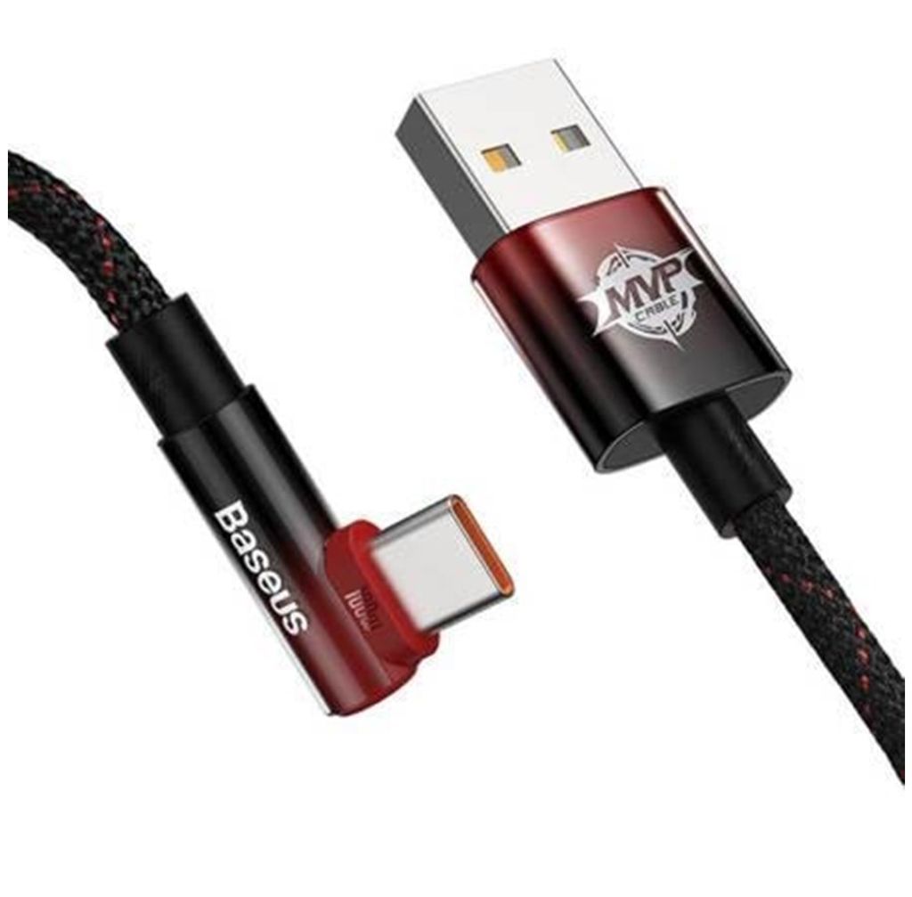 Baseus MVP 2 USB-A - USB-C Cable, 2m, 100W - Black/Red