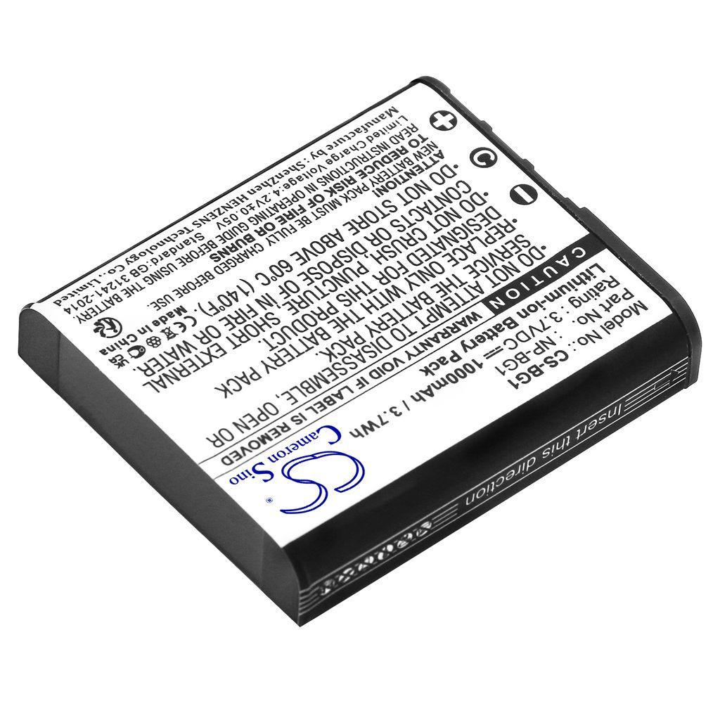 Sony Cyber-shot DSC-W125, 3.7V, 1000 mAh