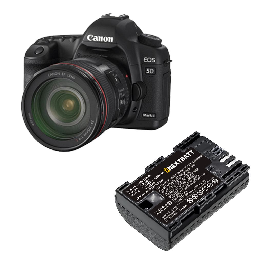 Canon EOS 70D, 5D Mark II/III osv. 1900mAh, 7.4V