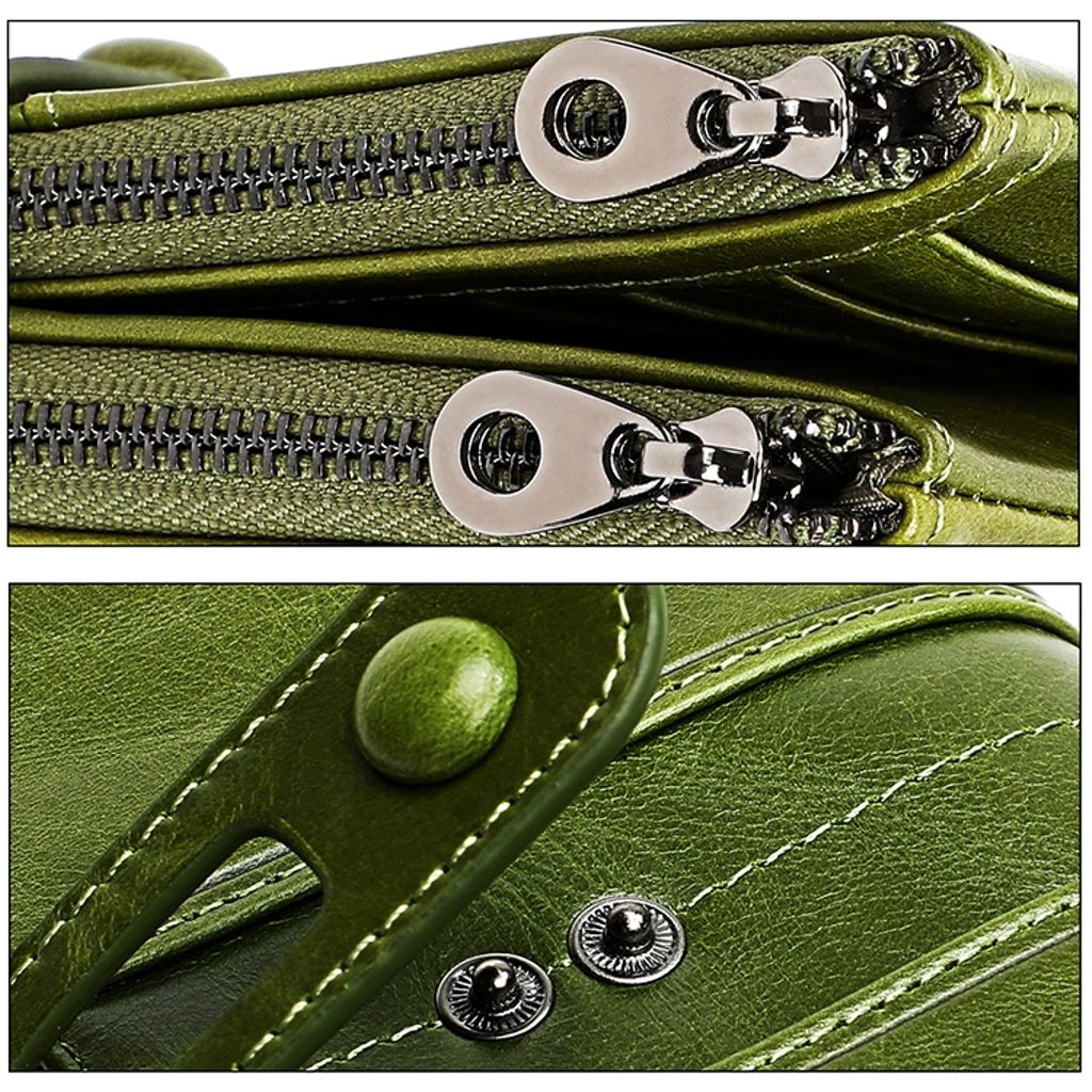 Antimagnetisk RFID-skinnlommebok med kortspor – mørkebrun