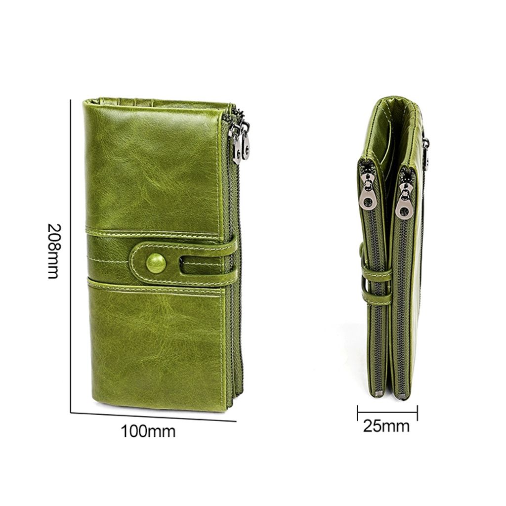 Antimagnetisk RFID-lærlommebok med kortspor – blå