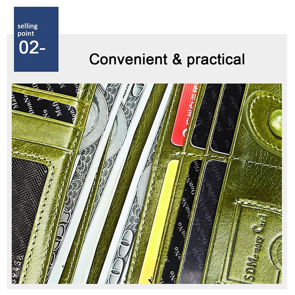 Antimagnetisk RFID-lærlommebok med kortspor – blå