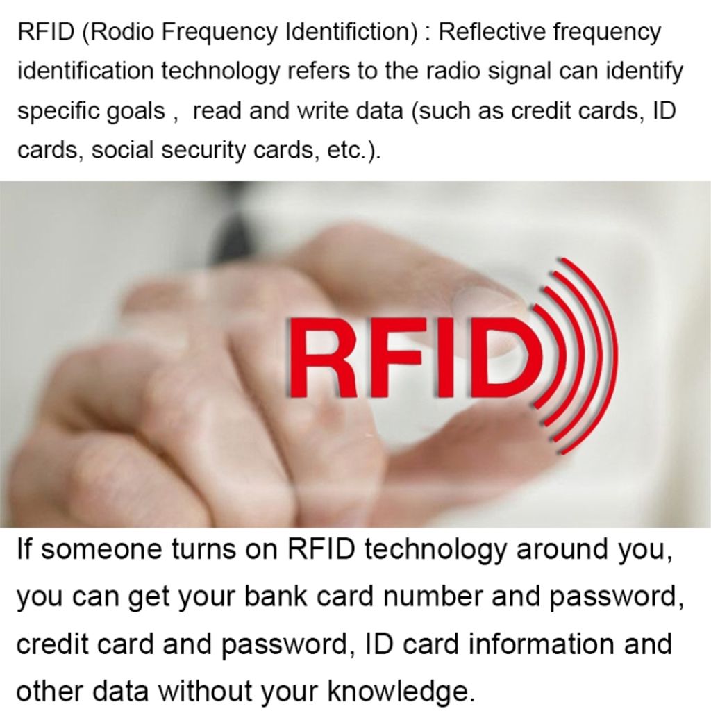 RFID-blokkerende skinnlommebok - svart