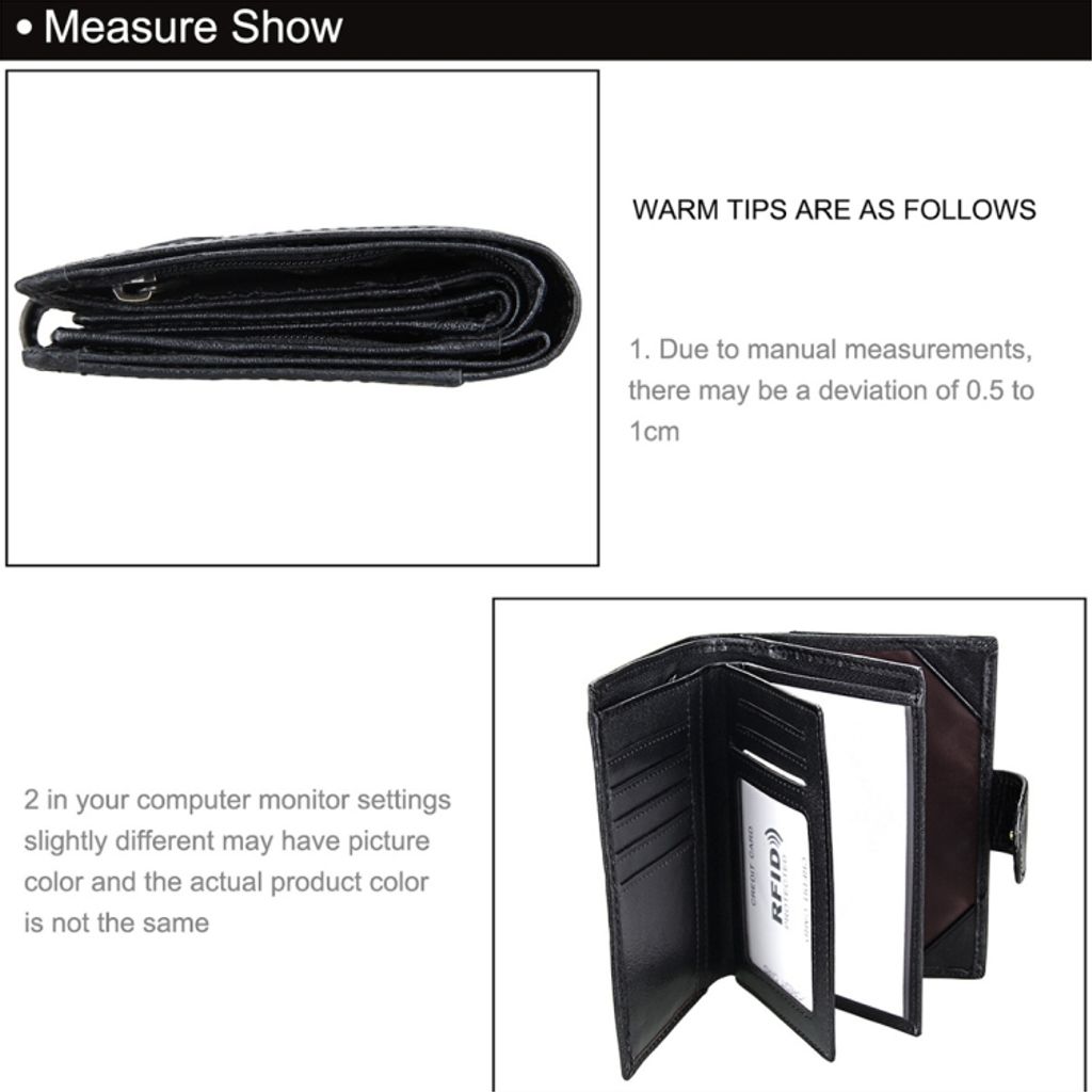 Læderpung / Pasholder med antimagnetisk RFID-blokering – Sort