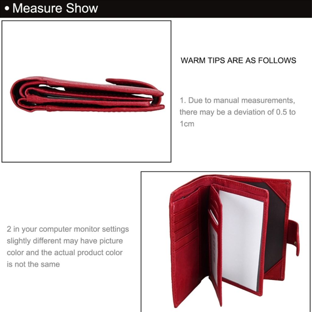 Læderpung / Pasholder med antimagnetisk RFID-blokering – Rød