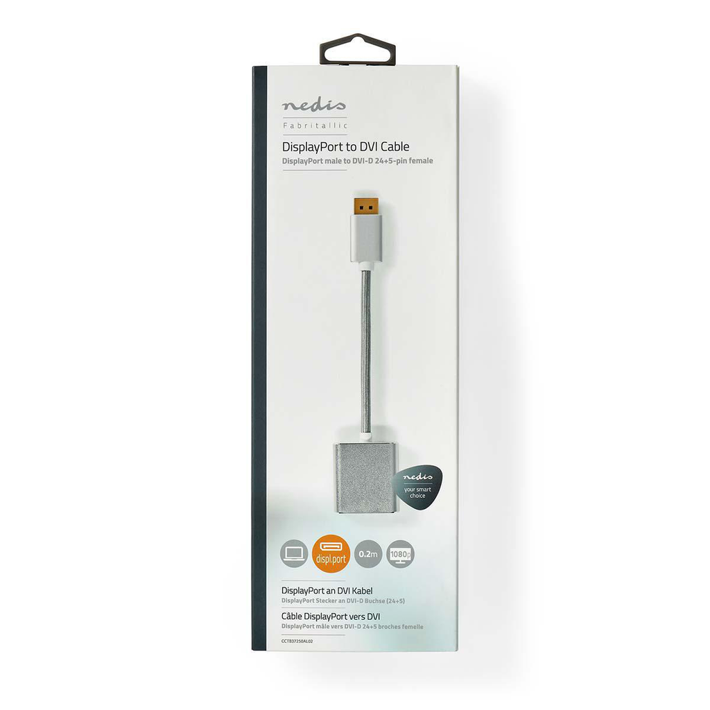 Nedis DisplayPort / DVI-D Adapter, 0,2m - Hopea