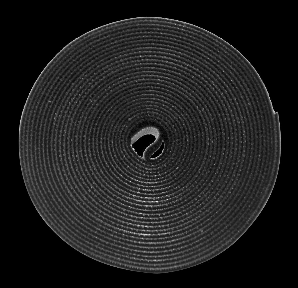 Deltaco borrelås på rull – svart, 10 mm x 5 m