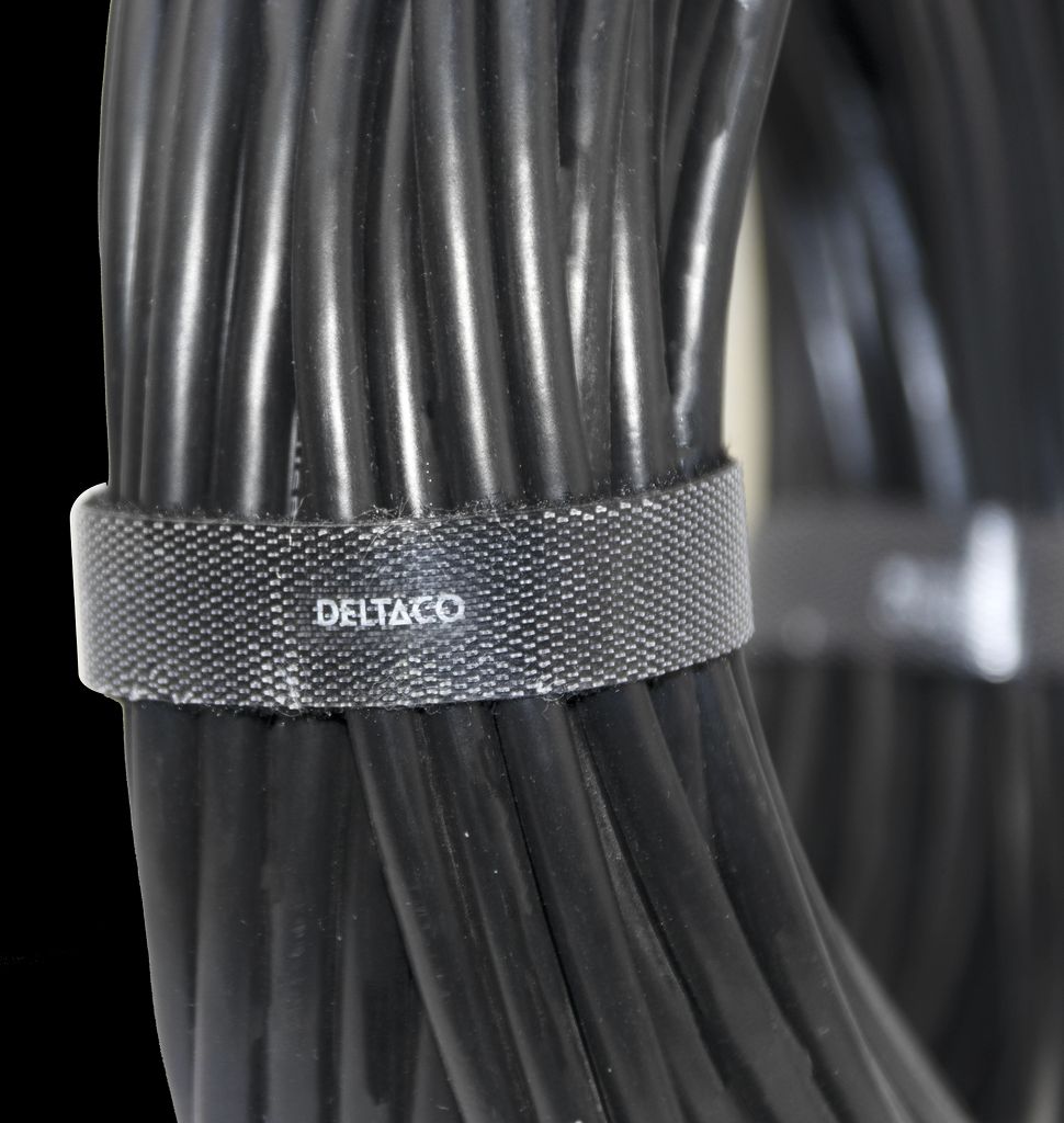 Deltaco borrelås på rull – svart, 10 mm x 5 m