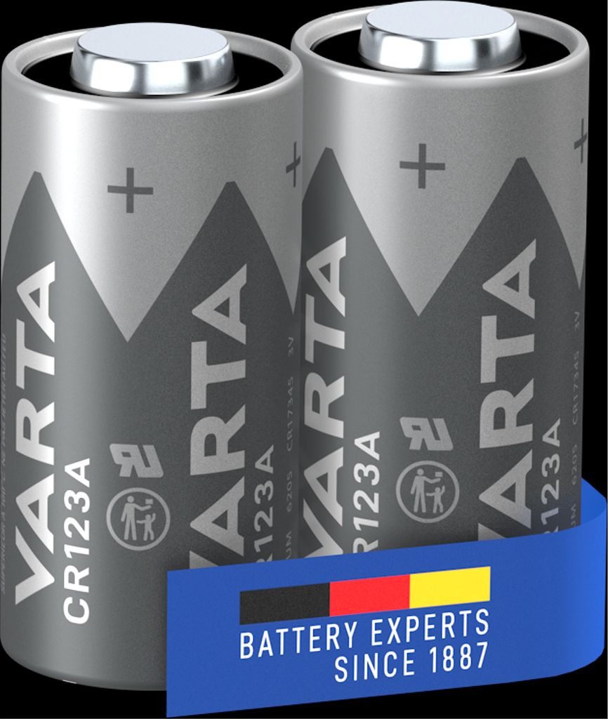 VARTA Lithium Cylindrical battery CR123A, 2-pack
