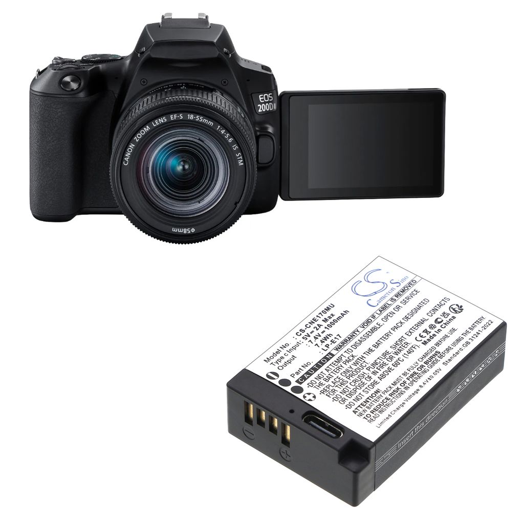 LP-E17 for Canon, 7.4V, 1000mAh