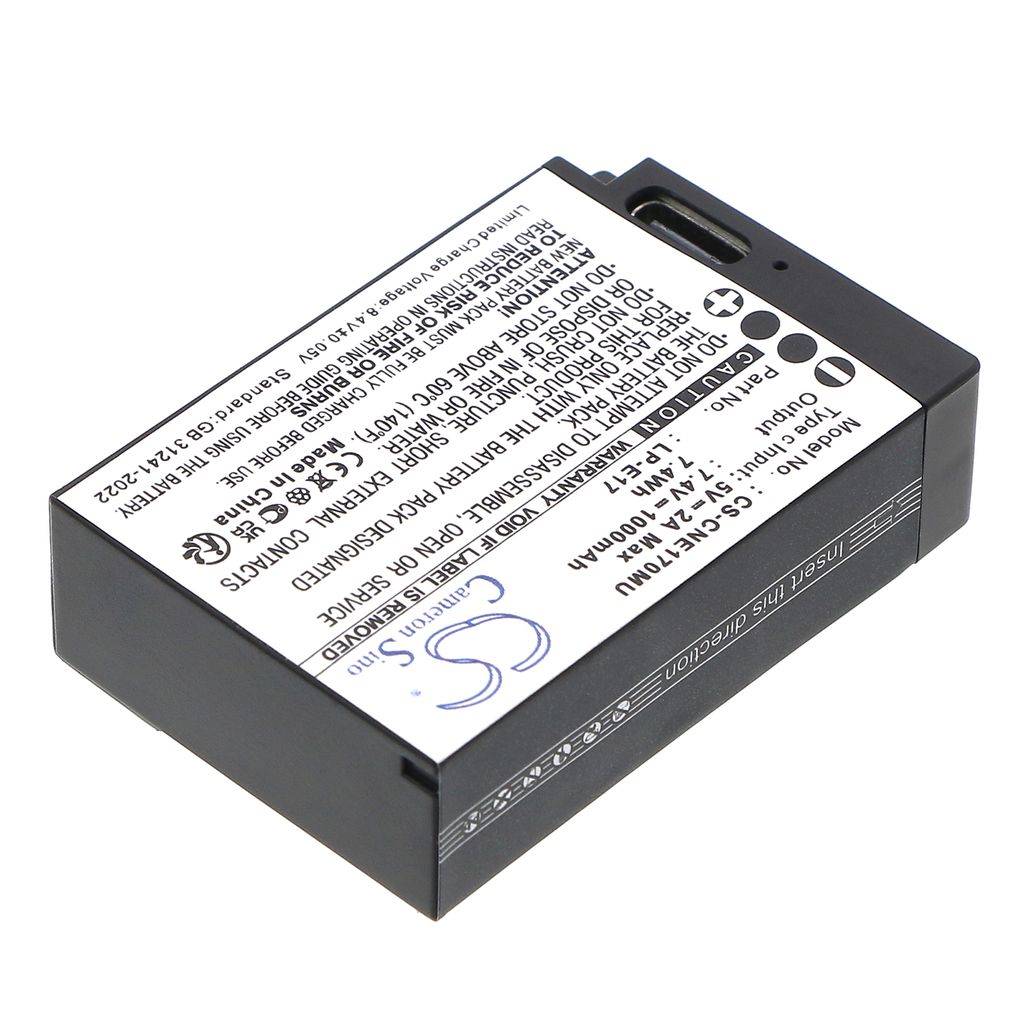 LP-E17 for Canon, 7.4V, 1000mAh