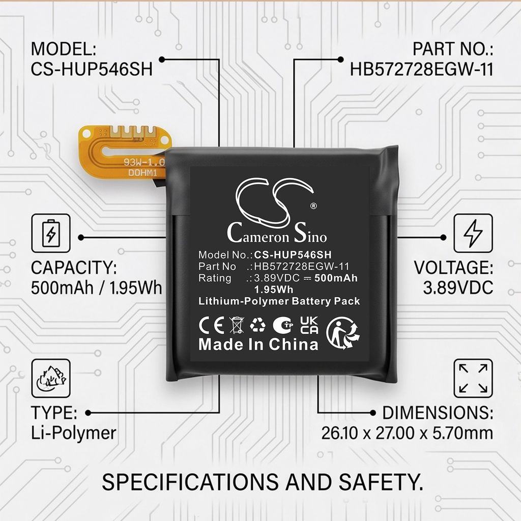 Watch GT5 46mm 3.89V 500mAh