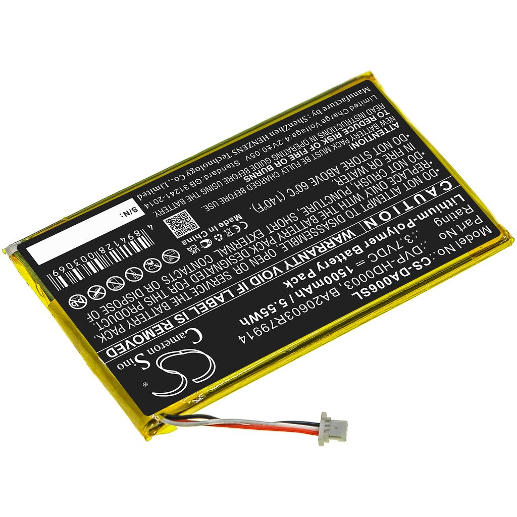 Creative Zen Vision M, 3,7V, 1500mAh