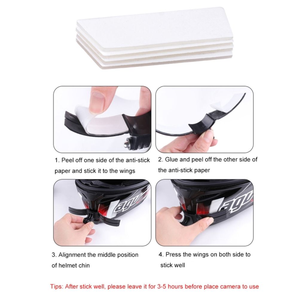 Universal Foldbart Hjelmmonteringssæt til Smartphone/Actionkamera - Sort