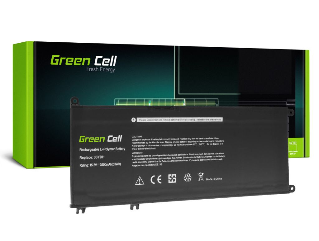 Green Cell-batteri til Dell Inspiron G3 3579 osv. 3400 mAh, 15,2 V