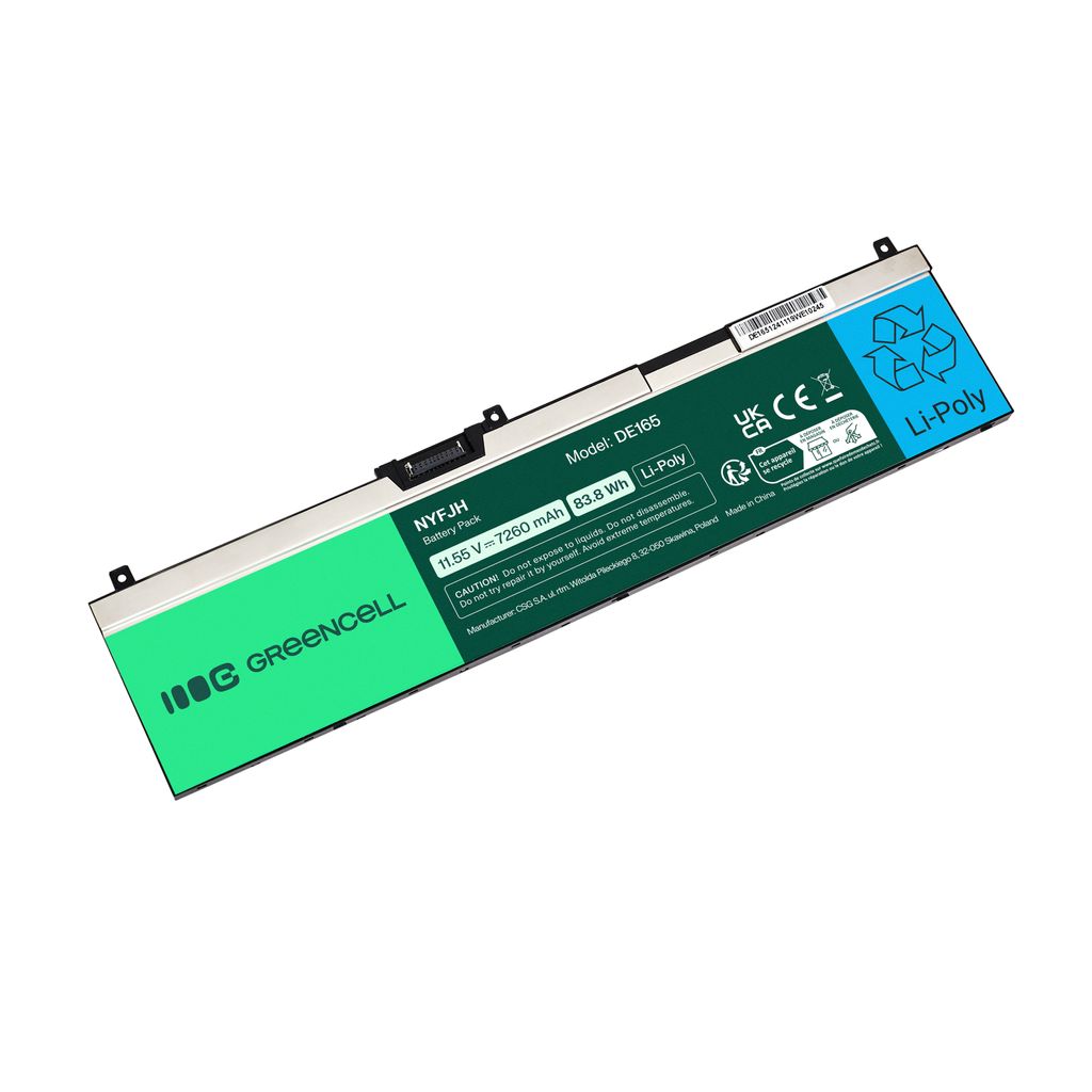 Green Cell-batteri NYFJH-6C 0NYFJH 0RY3F9 0VRX0J til Dell Precision 15 7530 osv.