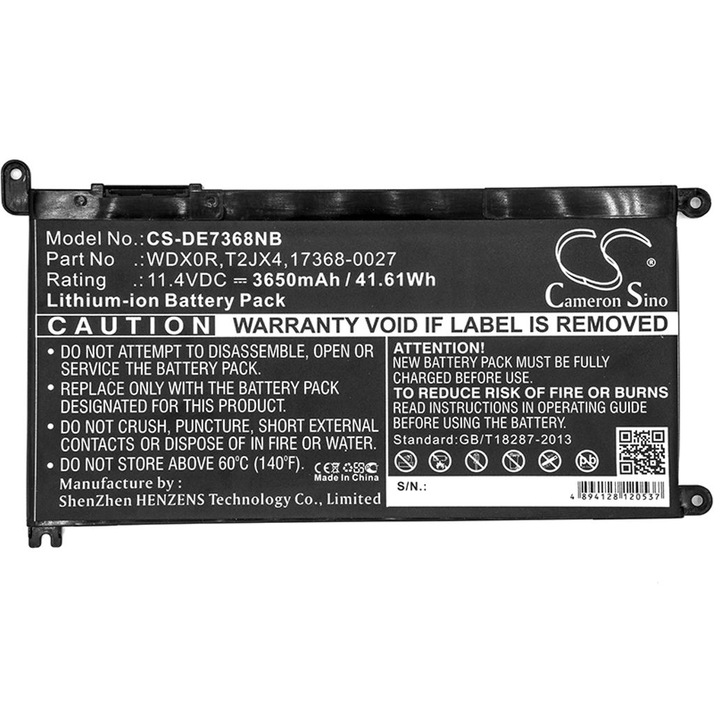 Dell Inspiron 15-5570-D1645S, 11.4V, 3650 mAh