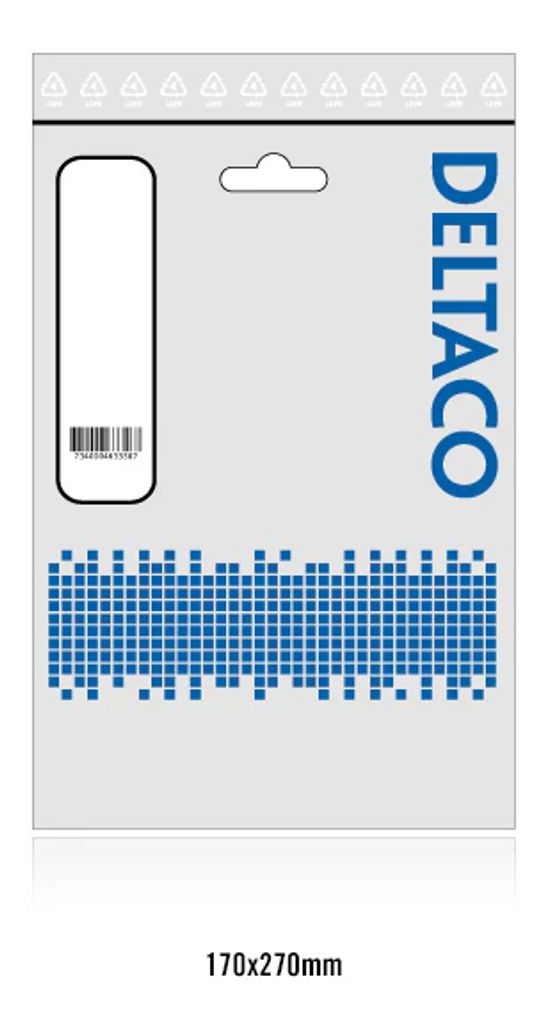 Strømkabel 3m vinklet CEE 7/16 til rett IEC 60320 C7 - sort
