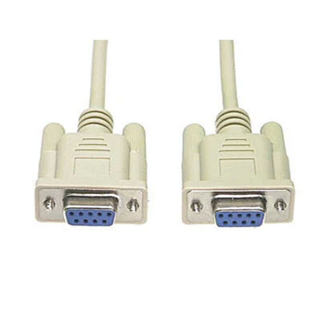 Null modem kabel DB9ho-ho, 3m – grå
