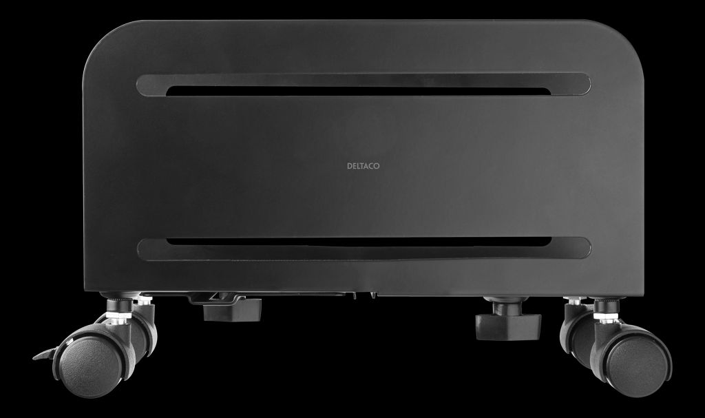 Deltaco OFFICE universellt datorstativ med hjul – svart