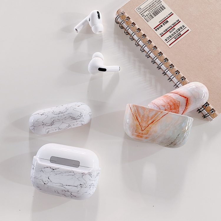 Marmorert Etui til Apple AirPods Pro - Hvit
