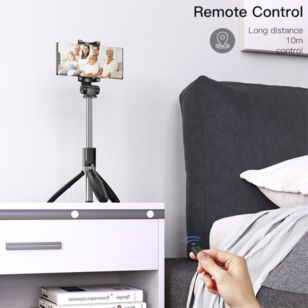 Yesido SF11 selfiestang / udtrækkeligt Bluetooth-stativ til mobiltelefon, 70 cm – Sort