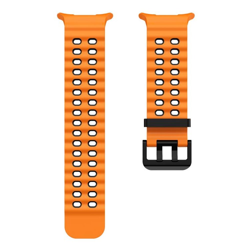 Samsung Galaxy Watch Ultra 47mm/Ultra 2025 Klokkereim Silikon – Oransje/Svart