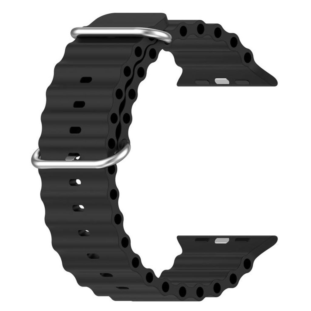 Apple Watch 42mm/41mm/40mm/38mm silikoniranneke – musta