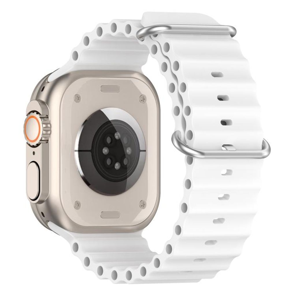 xDfind Apple Watch 42mm/41mm/40mm/38mm silikoniranneke - valkoinen