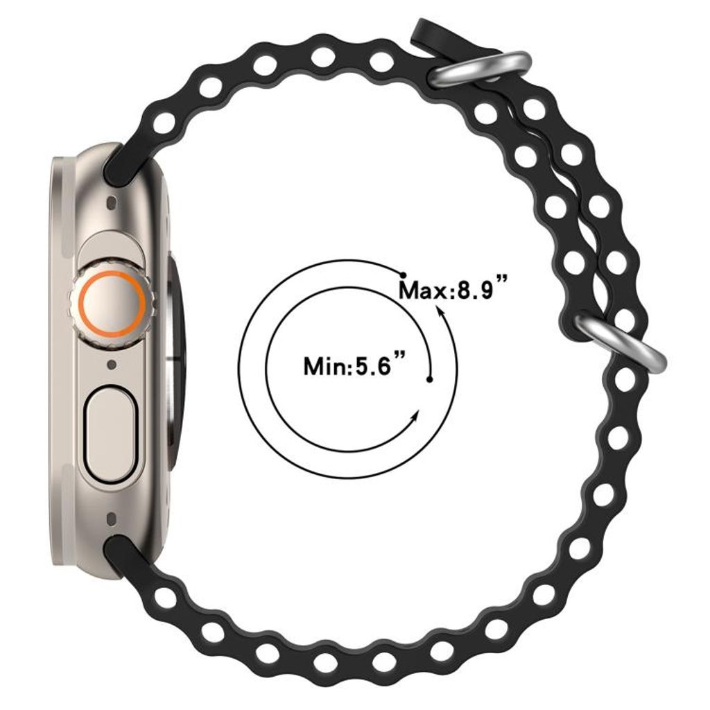 xDfind Apple Watch 42mm/41mm/40mm/38mm silikoniranneke - valkoinen