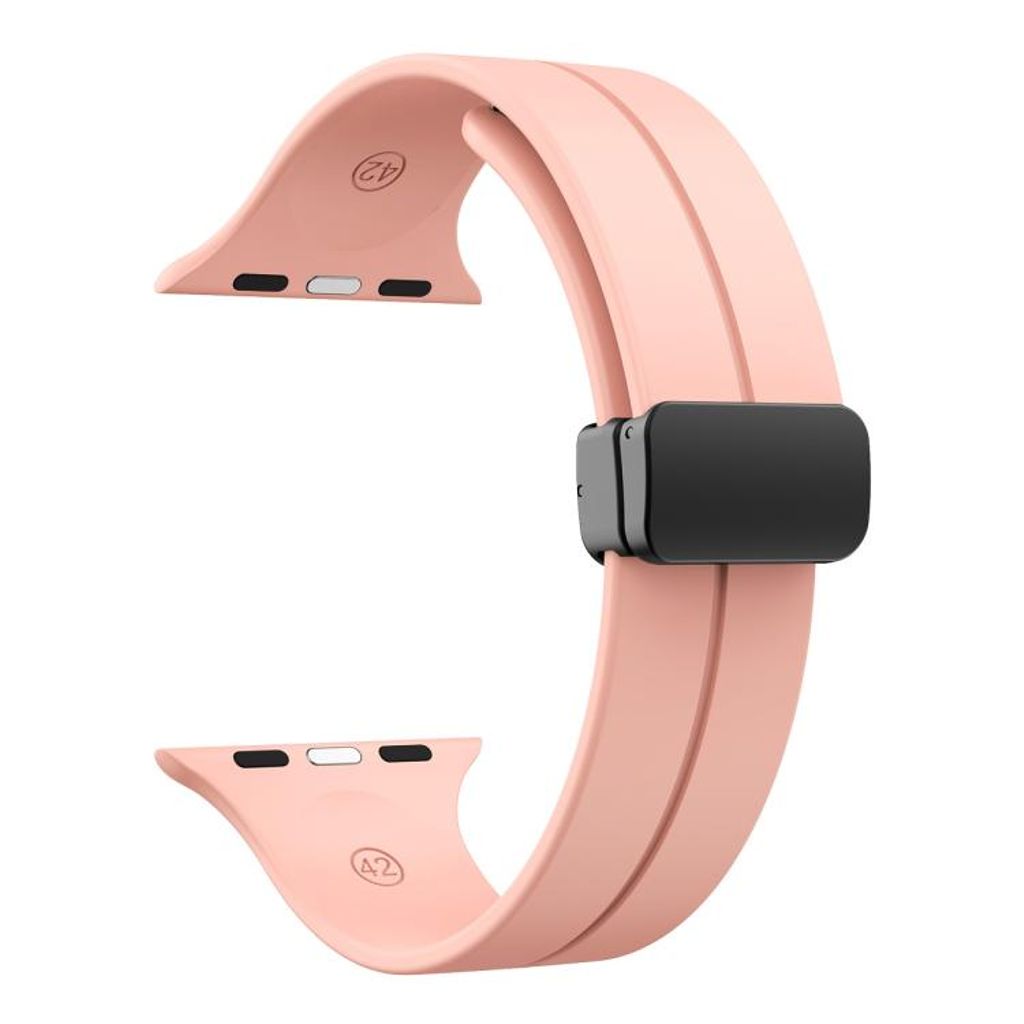 Apple Watch 42mm/41mm/40mm/38mm Silikoniranneke - Vaaleanpunainen