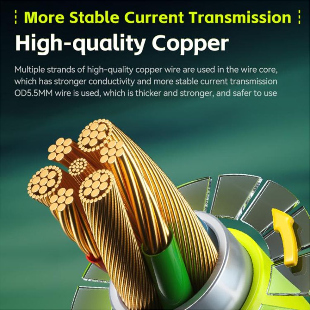 Multiport-opladerkabel USB-C/USB-A/Lightning 240W med sikkerhedshammer – sort