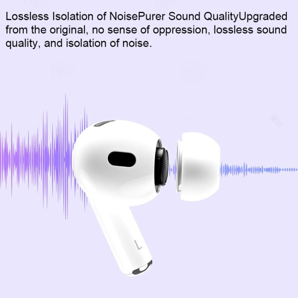 XDcase AirPods Pro 1/2 silikonöronproppar med tryckavlastning XS/S/M/L – Vit