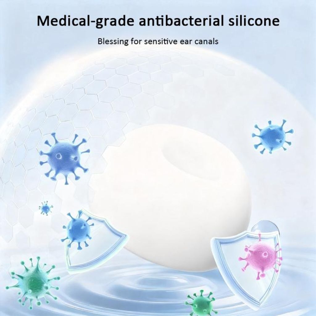 XDcase AirPods Pro 2/1 Silikonöronproppar med tryckavlastning S/M/L – Vit