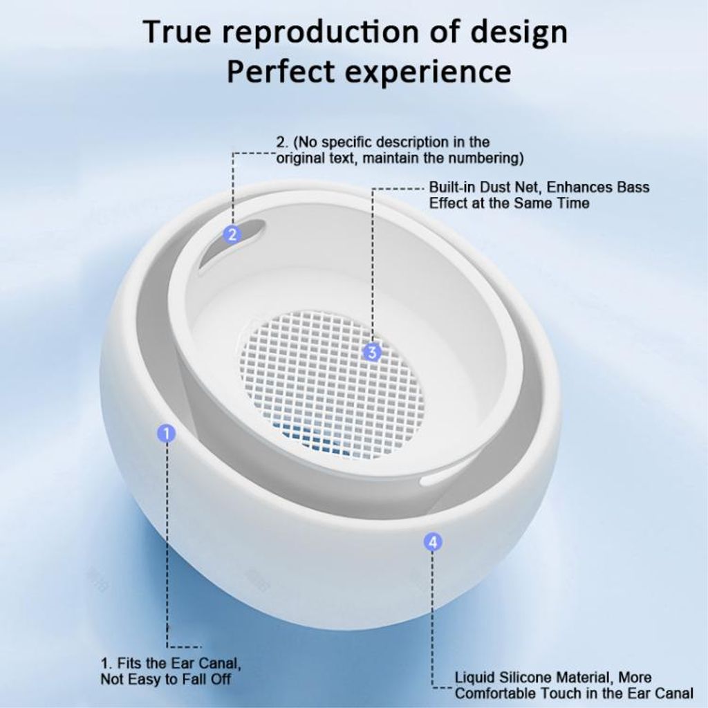 XDcase AirPods Pro 2/1 Silikonöronproppar med tryckavlastning S/M/L – Vit