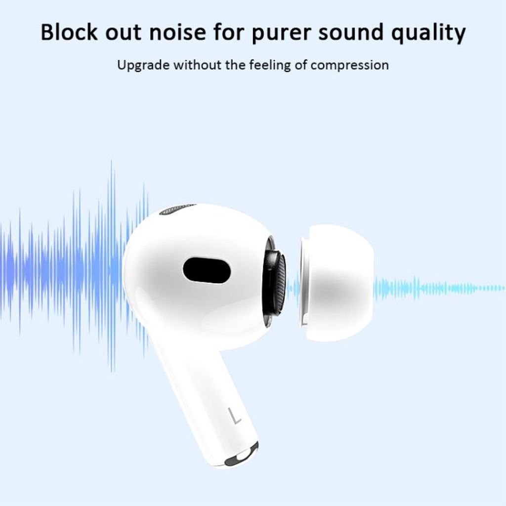 XDcase AirPods Pro 2/1 Silikonöronproppar med tryckavlastning S/M/L – Vit