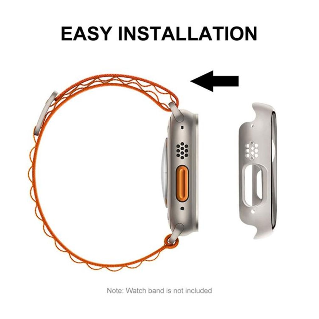 Apple Watch Series 11/10 46 mm deksel/skjermbeskytter i herdet glass/plast – svart