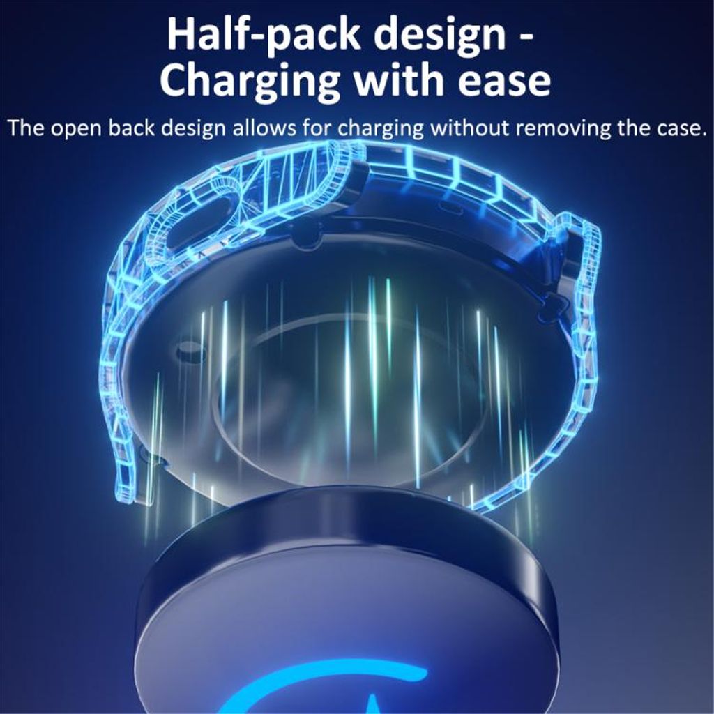 Samsung Galaxy Watch7 40mm Cover Hærdet Glas/TPU – Sølv