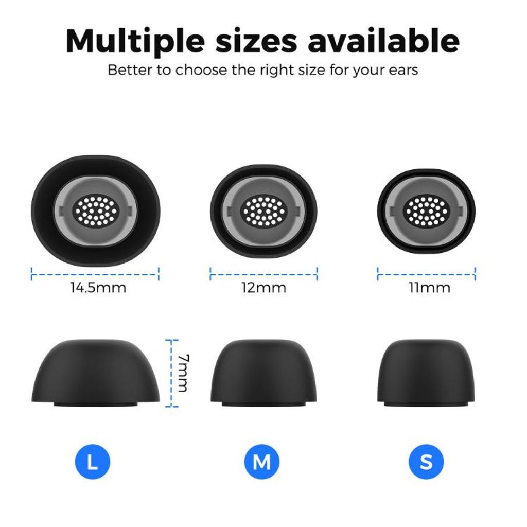 XDcase Samsung Galaxy Buds3 Pro silikon öronkuddar set – Mörkgrå